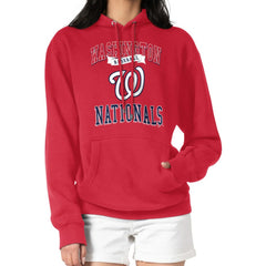 Washington Nationals G-III 4Her by Carl Banks Women's Team Logo Graphic Fleece Pullover Hoodie - Red Hoodies