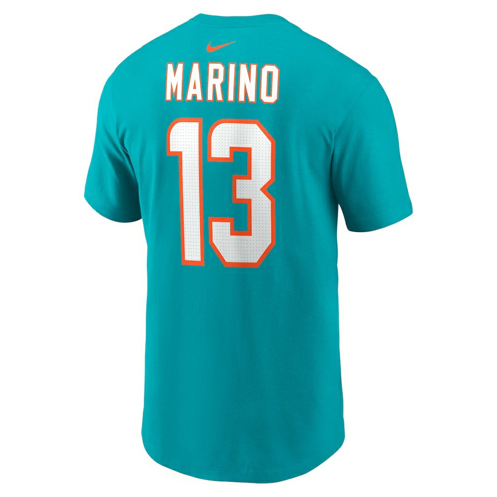 Dan Marino Miami Dolphins Retired Player Name & Number T-Shirt - Aqua T-shirts