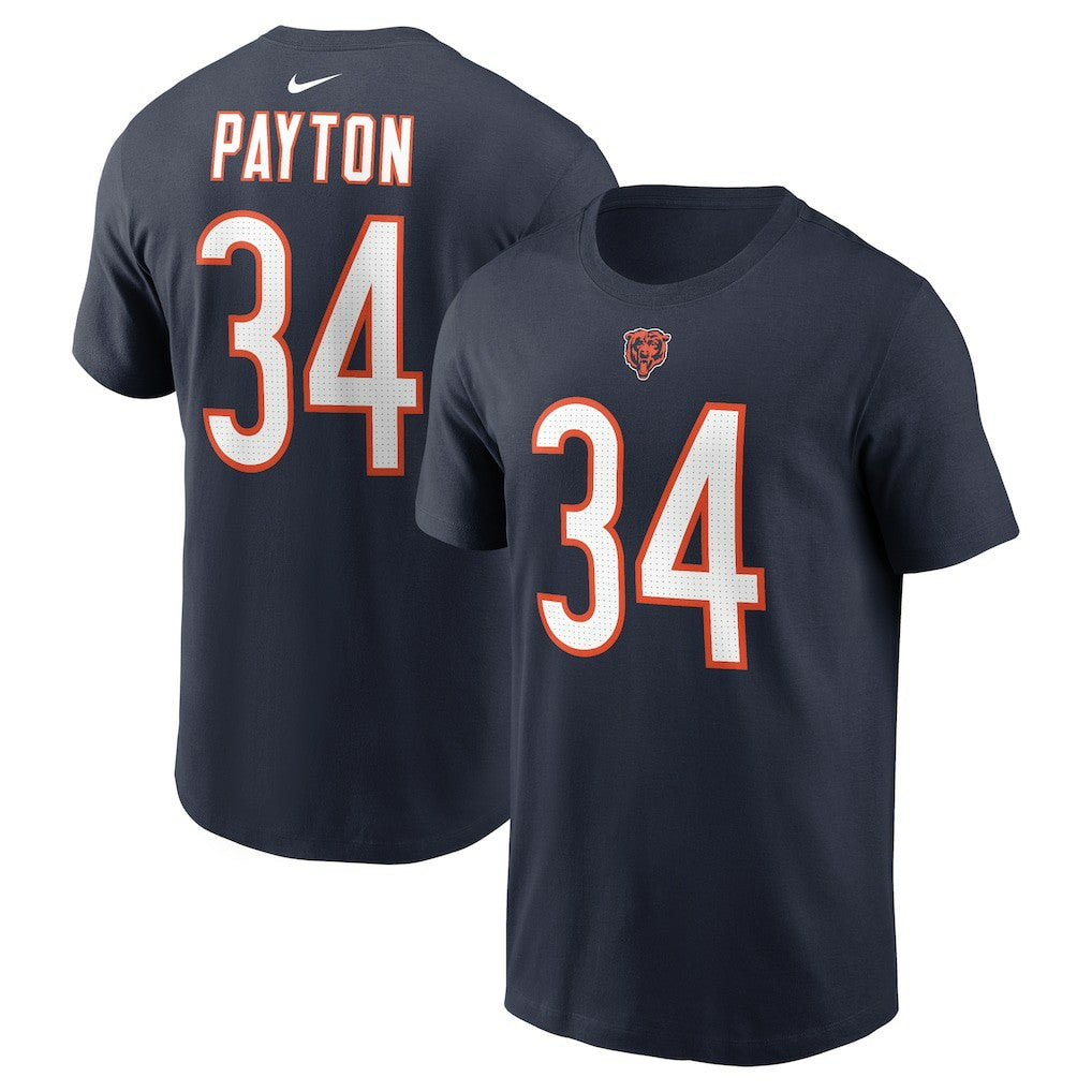 Walter Payton Chicago Bears Retired Player Name & Number T-Shirt - Navy T-shirts