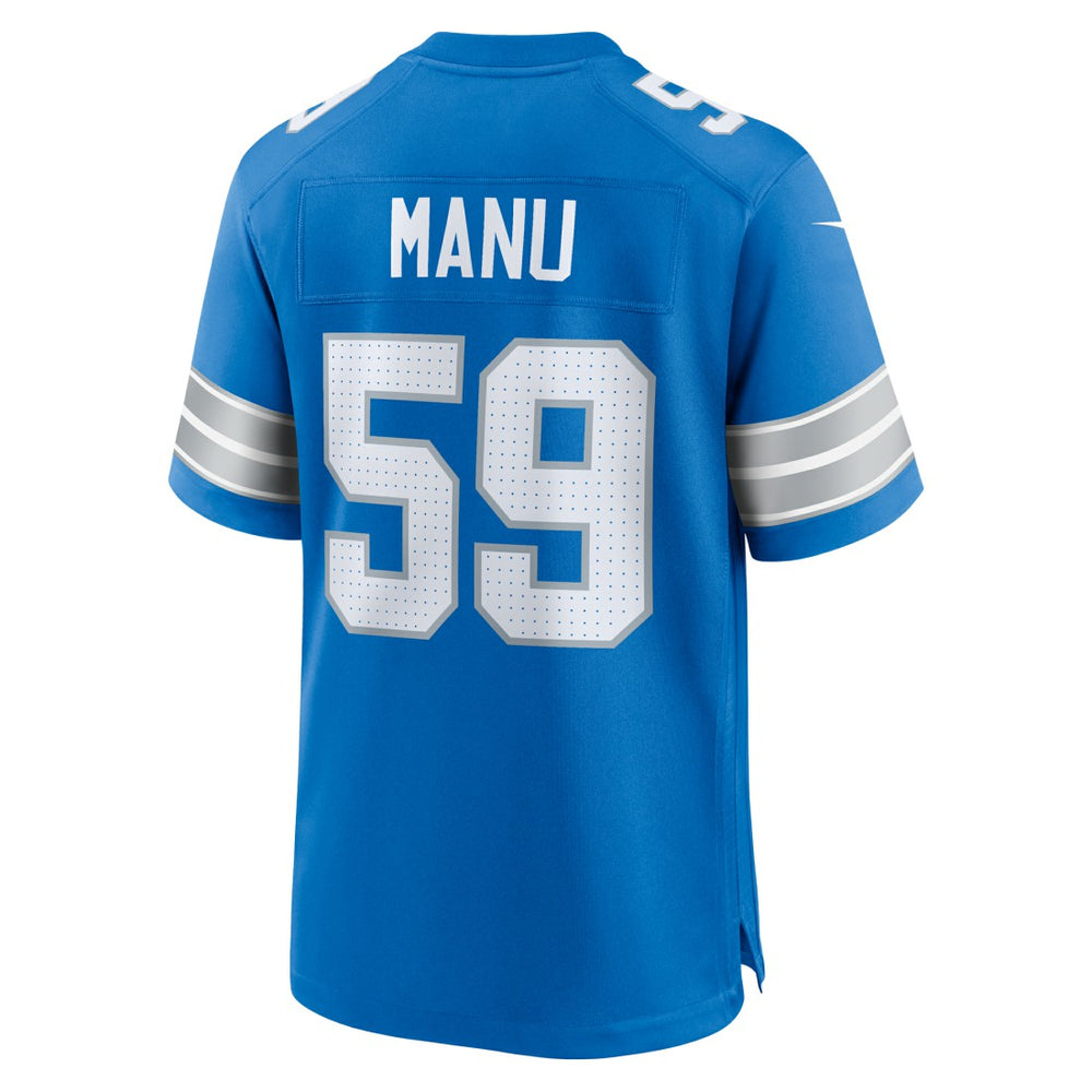Giovanni Manu Detroit Lions Team Game Jersey - Blue Jerseys