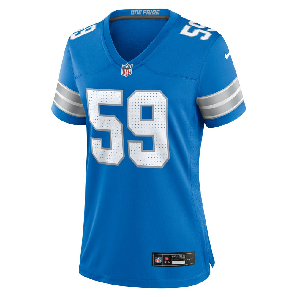 Giovanni Manu Detroit Lions Women's Team Game Jersey - Blue Jerseys