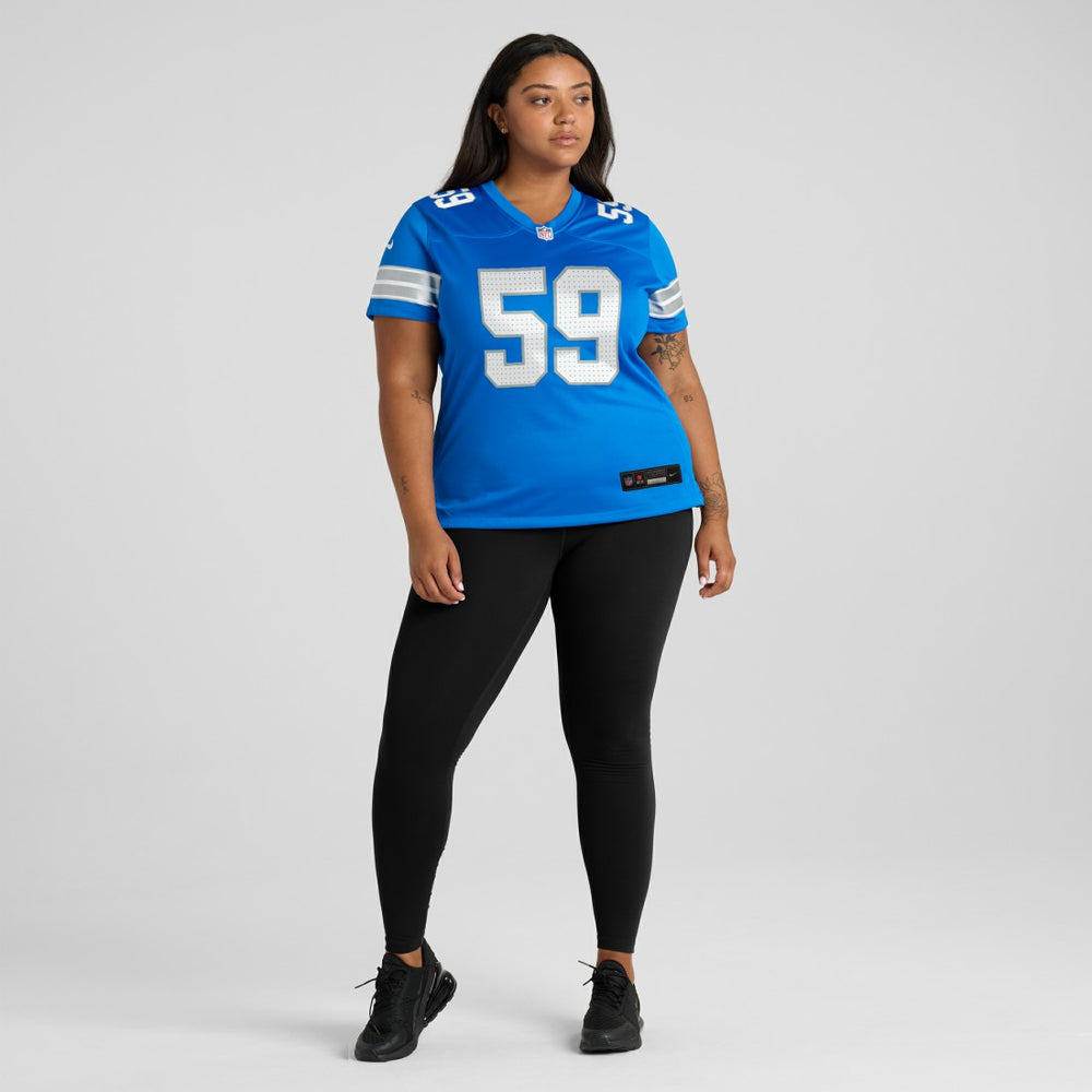 Giovanni Manu Detroit Lions Women's Team Game Jersey - Blue Jerseys