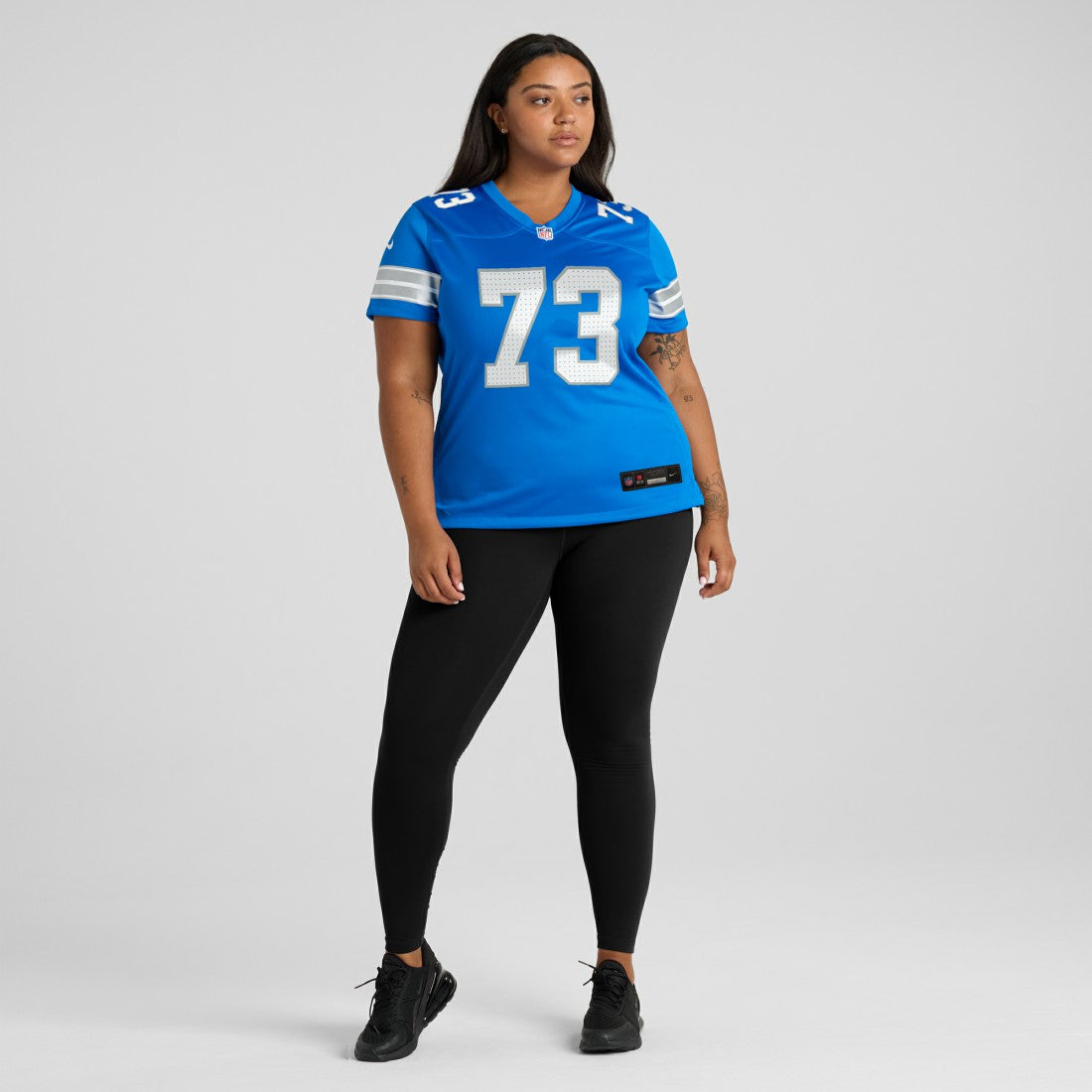 Christian Mahogany Detroit Lions Women's Team Game Jersey - Blue Jerseys