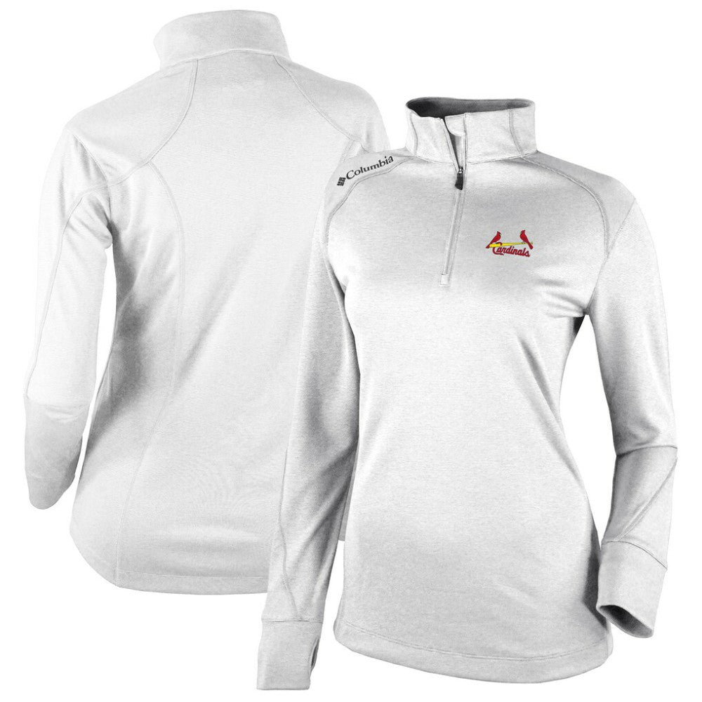 St. Louis Cardinals Columbia Women's Cooperstown Collection Shotgun 2.0 Omni-Wick Quarter-Zip Top - White Tops