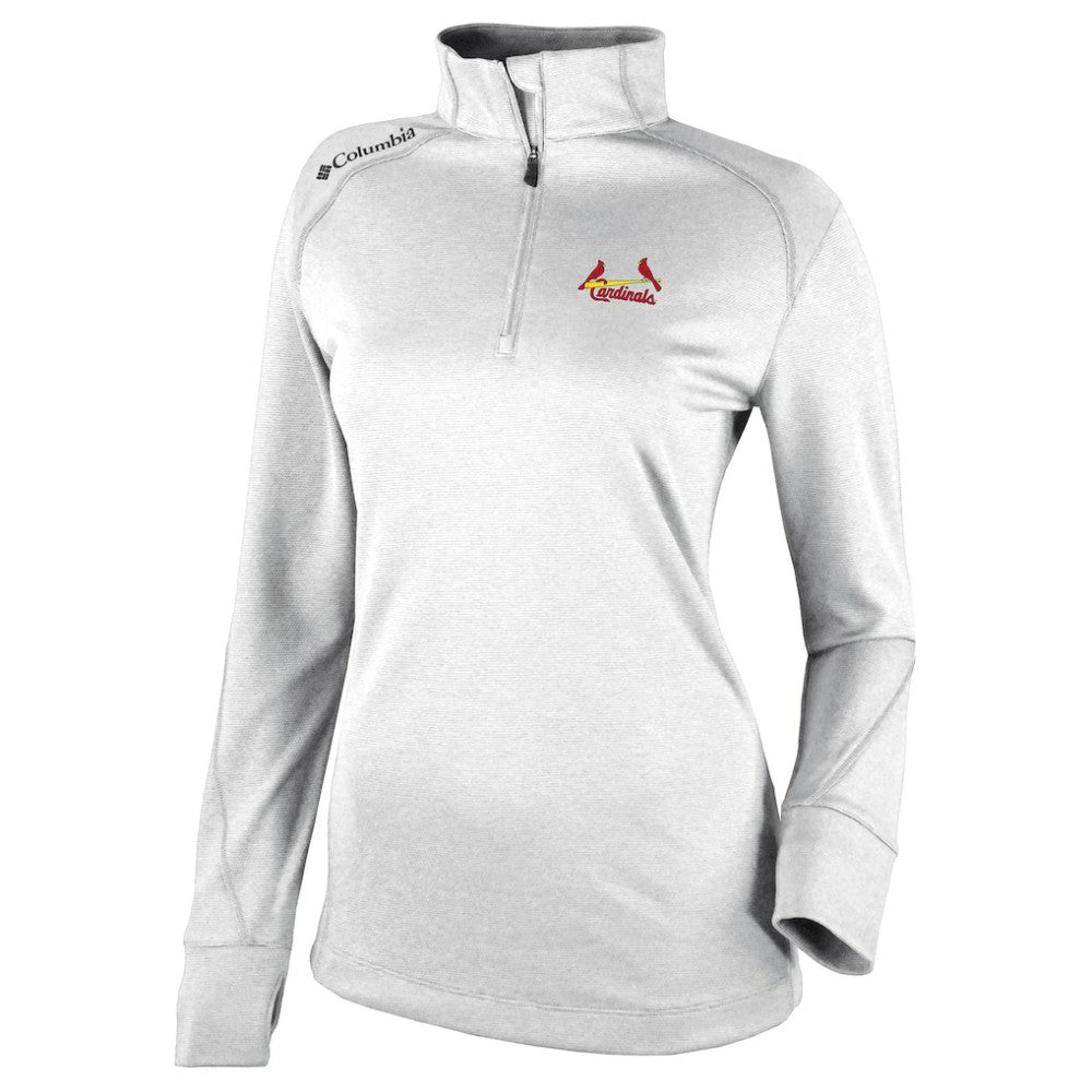 St. Louis Cardinals Columbia Women's Cooperstown Collection Shotgun 2.0 Omni-Wick Quarter-Zip Top - White Tops