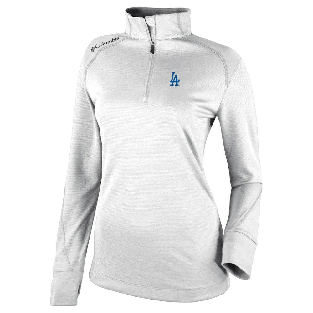 Los Angeles Dodgers Columbia Women's Cooperstown Collection Shotgun 2.0 Omni-Wick Quarter-Zip Top - White Tops