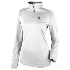 Los Angeles Dodgers Columbia Women's Cooperstown Collection Shotgun 2.0 Omni-Wick Quarter-Zip Top - White Tops