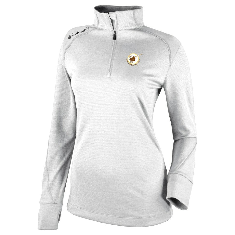 San Diego Padres Columbia Women's Cooperstown Collection Shotgun 2.0 Omni-Wick Quarter-Zip Top - White Tops