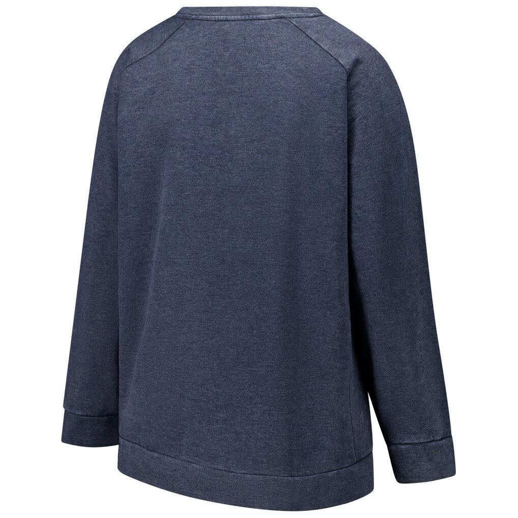 Dallas Cowboys Profile Women's Plus Size Acid Wash Raglan Sweatshirt - Navy Sweatshirts