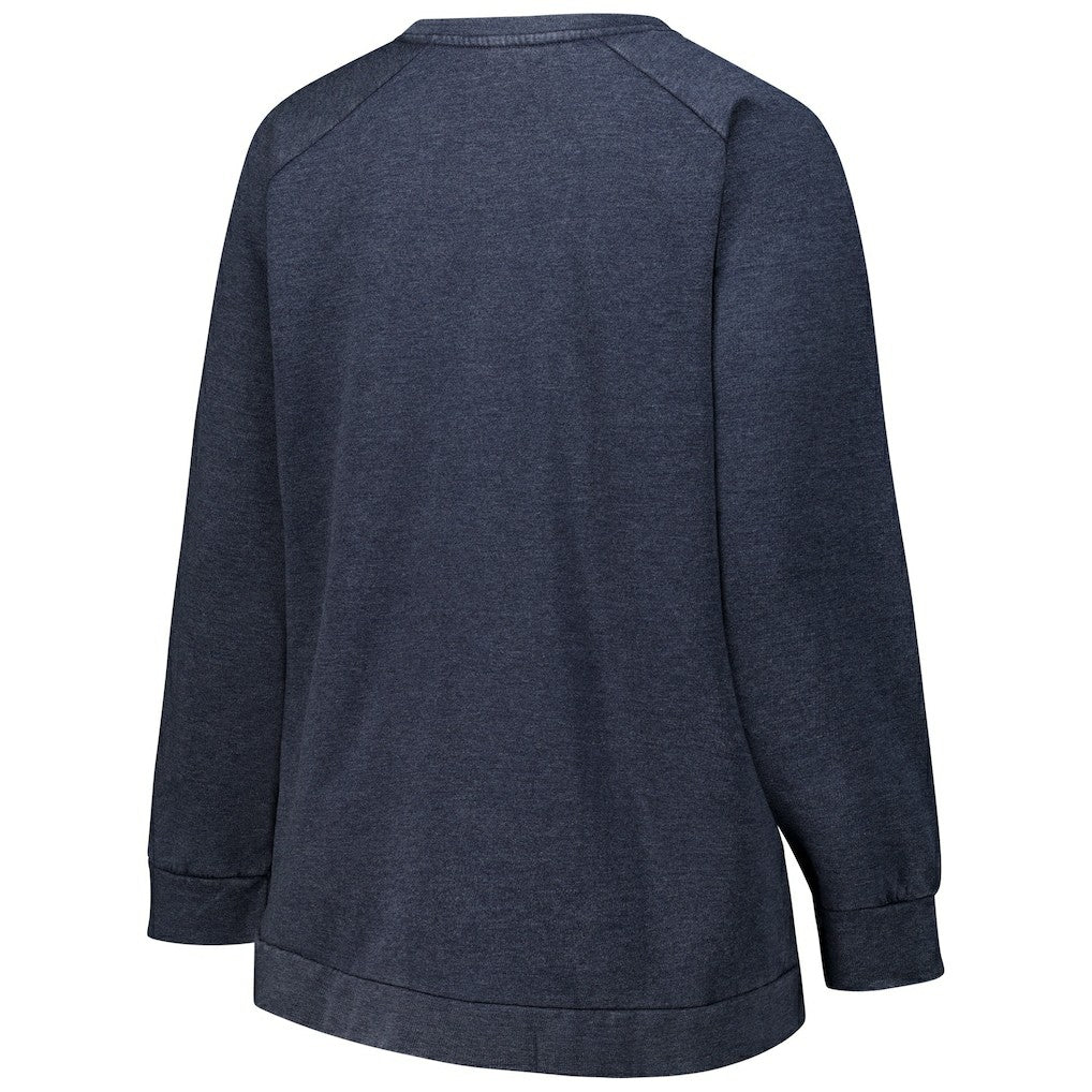 Chicago Bears Profile Women's Plus Size Acid Wash Raglan Sweatshirt - Navy Sweatshirts