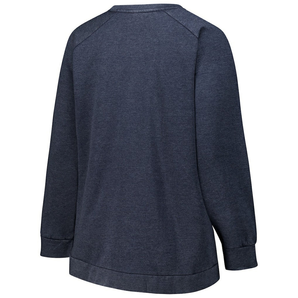 Chicago Bears Profile Women's Plus Size Acid Wash Raglan Sweatshirt - Navy Sweatshirts