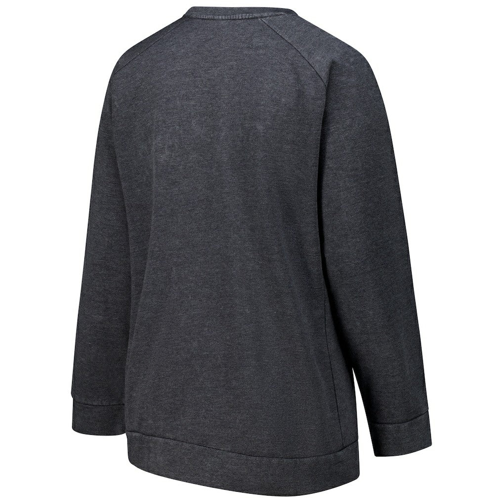 Cincinnati Bengals Profile Women's Plus Size Acid Wash Raglan Sweatshirt - Charcoal Sweatshirts