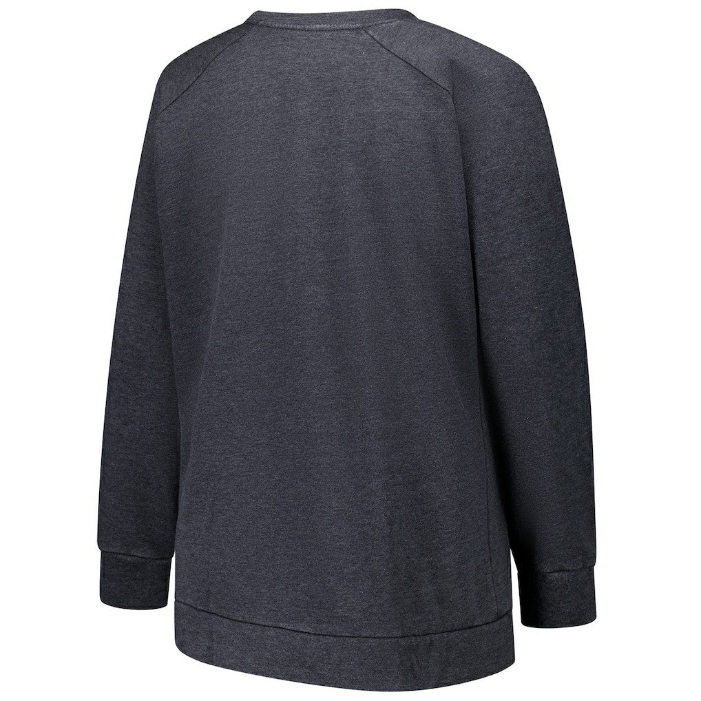Miami Dolphins Profile Women's Plus Size Acid Wash Raglan Sweatshirt - Charcoal Sweatshirts
