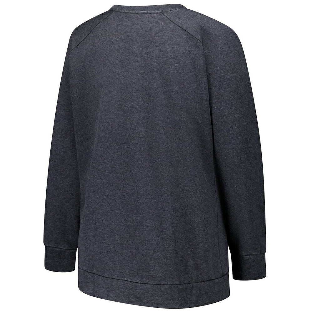 Miami Dolphins Profile Women's Plus Size Acid Wash Raglan Sweatshirt - Charcoal Sweatshirts