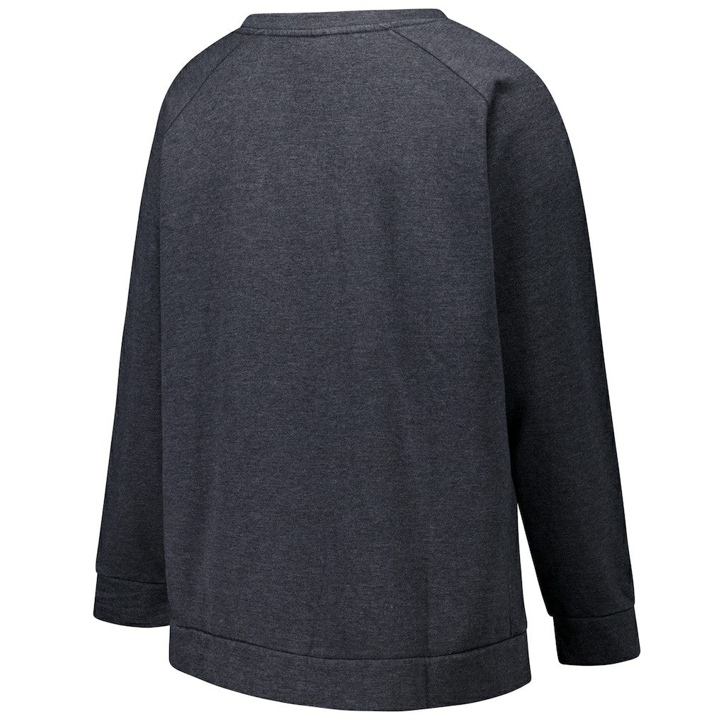 Las Vegas Raiders Profile Women's Plus Size Acid Wash Raglan Sweatshirt - Charcoal Sweatshirts