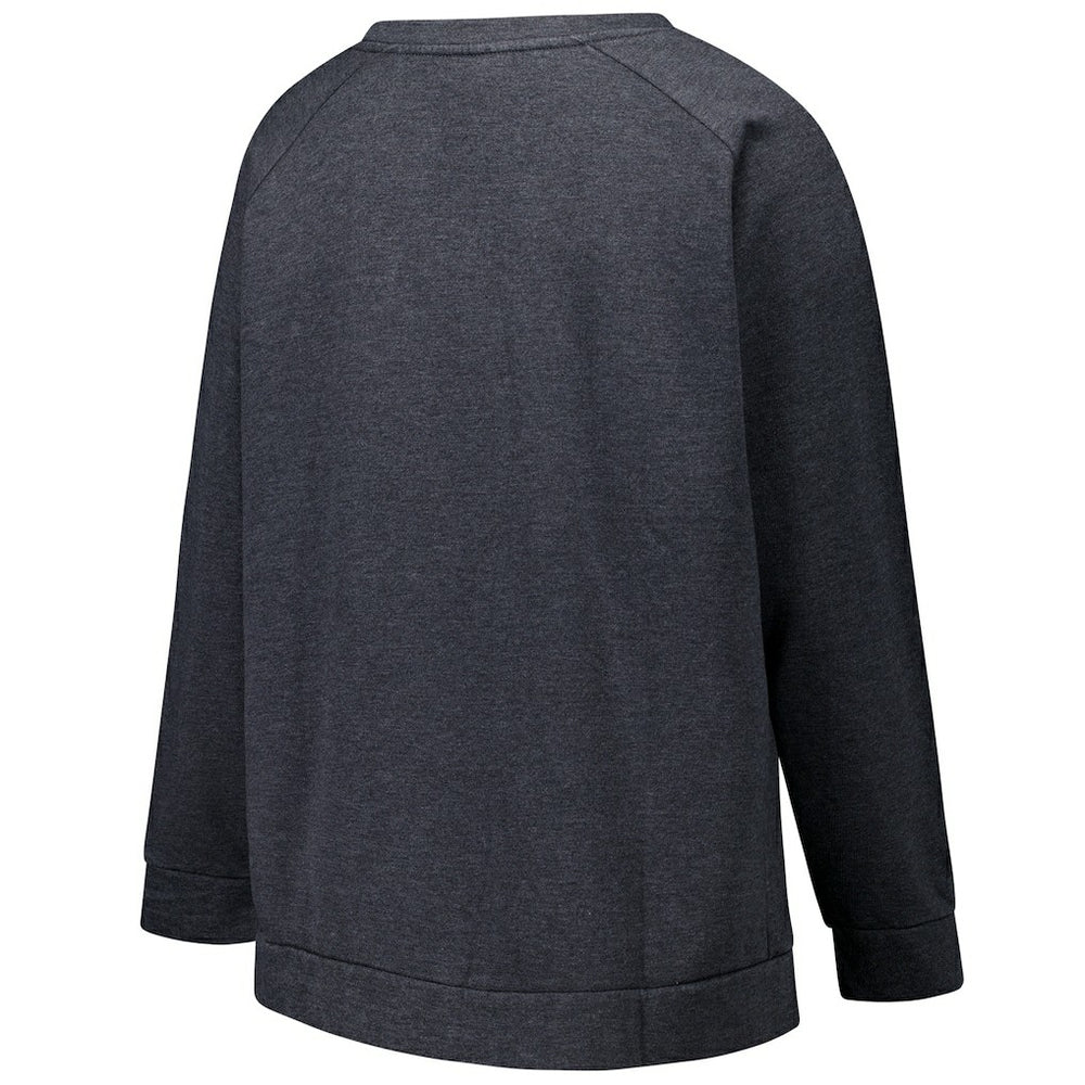 Las Vegas Raiders Profile Women's Plus Size Acid Wash Raglan Sweatshirt - Charcoal Sweatshirts