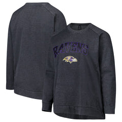 Baltimore Ravens Profile Women's Plus Size Acid Wash Raglan Sweatshirt - Charcoal Sweatshirts
