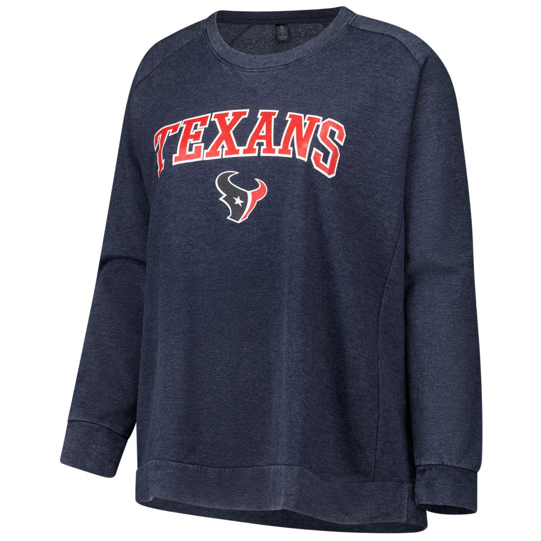 Houston Texans Profile Women's Plus Size Acid Wash Raglan Sweatshirt - Navy Sweatshirts