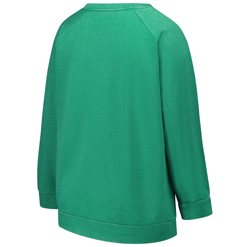 Philadelphia Eagles Profile Women's Plus Size Acid Wash Raglan Sweatshirt - Kelly Green Sweatshirts