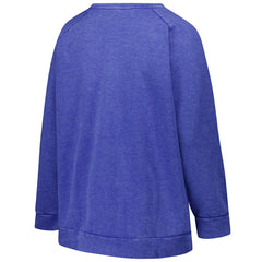 New England Patriots Profile Women's Plus Size Acid Wash Raglan Sweatshirt - Royal Sweatshirts