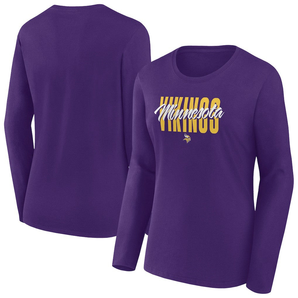 Minnesota Vikings Women's Long Sleeve Scoop Neck T-Shirt - Purple T-shirts