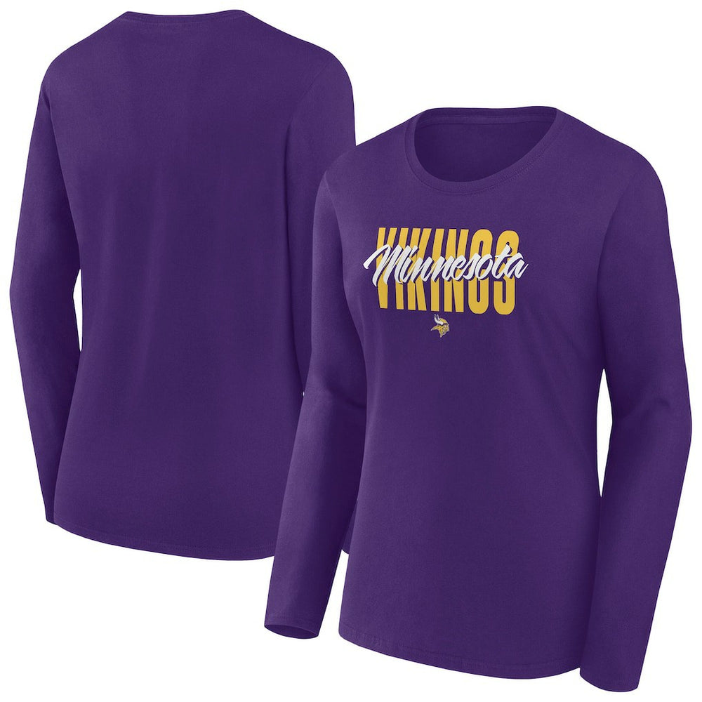 Minnesota Vikings Women's Long Sleeve Scoop Neck T-Shirt - Purple T-shirts