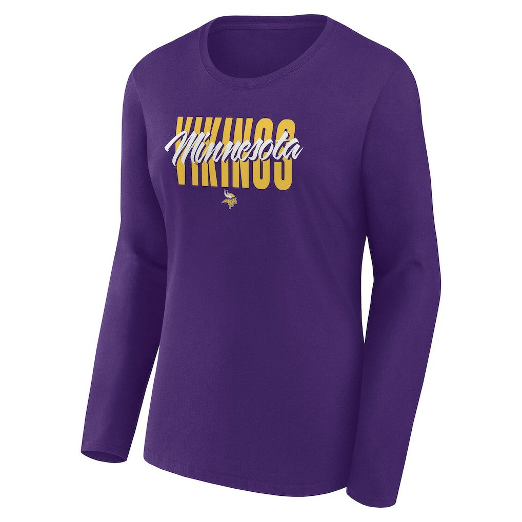 Minnesota Vikings Women's Long Sleeve Scoop Neck T-Shirt - Purple T-shirts