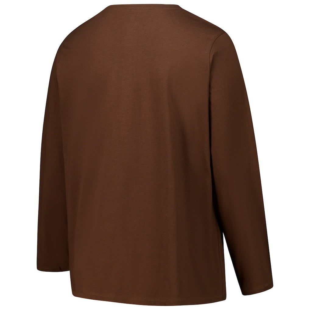 Cleveland Browns Women's Long Sleeve Scoop Neck T-Shirt - Brown T-shirts