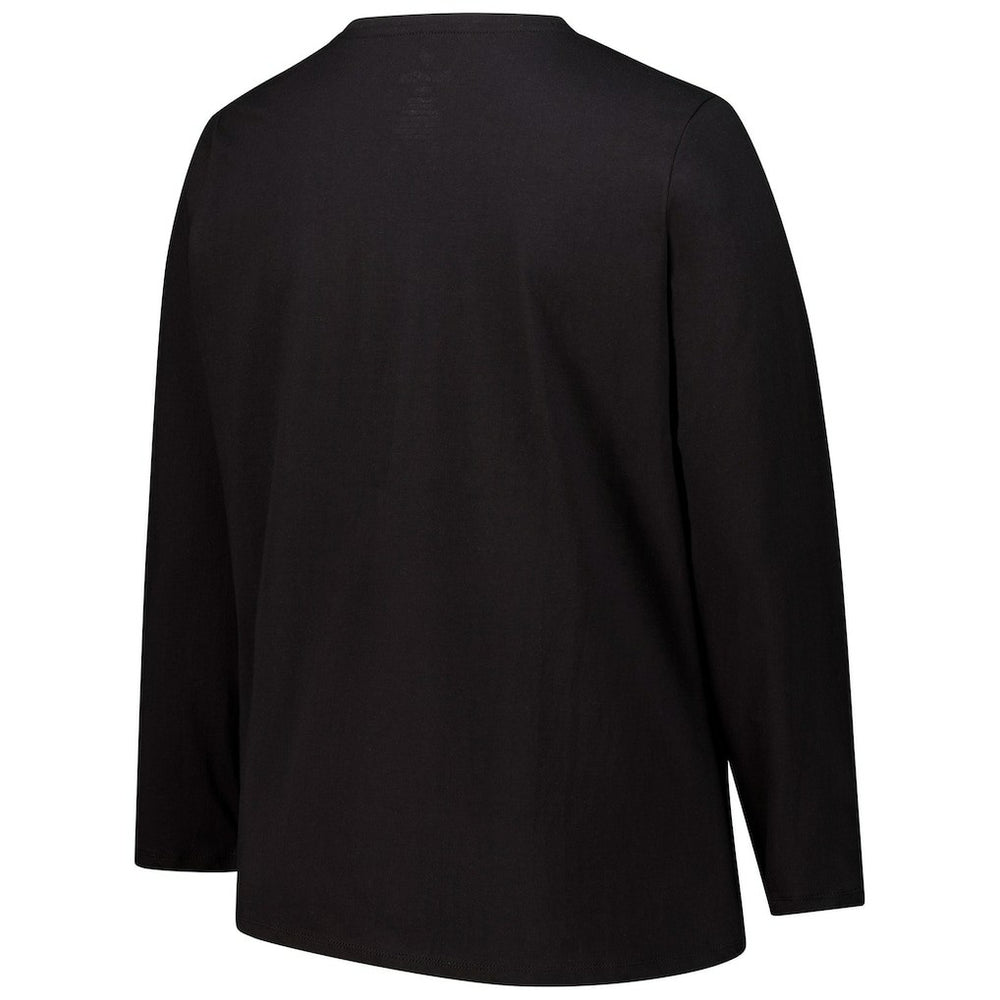 Atlanta Falcons Women's Long Sleeve Scoop Neck T-Shirt - Black T-shirts