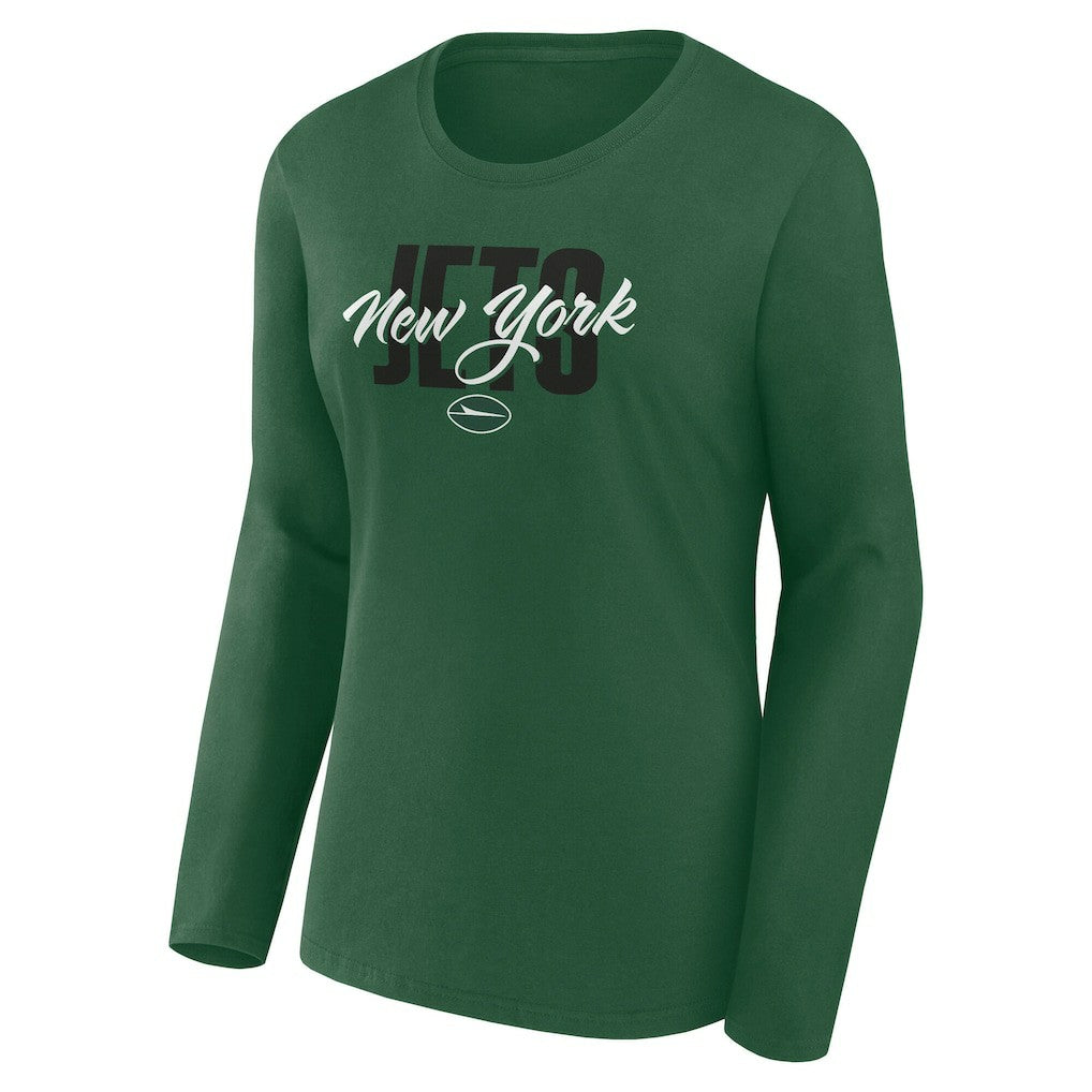 New York Jets Women's Long Sleeve Scoop Neck T-Shirt - Green T-shirts