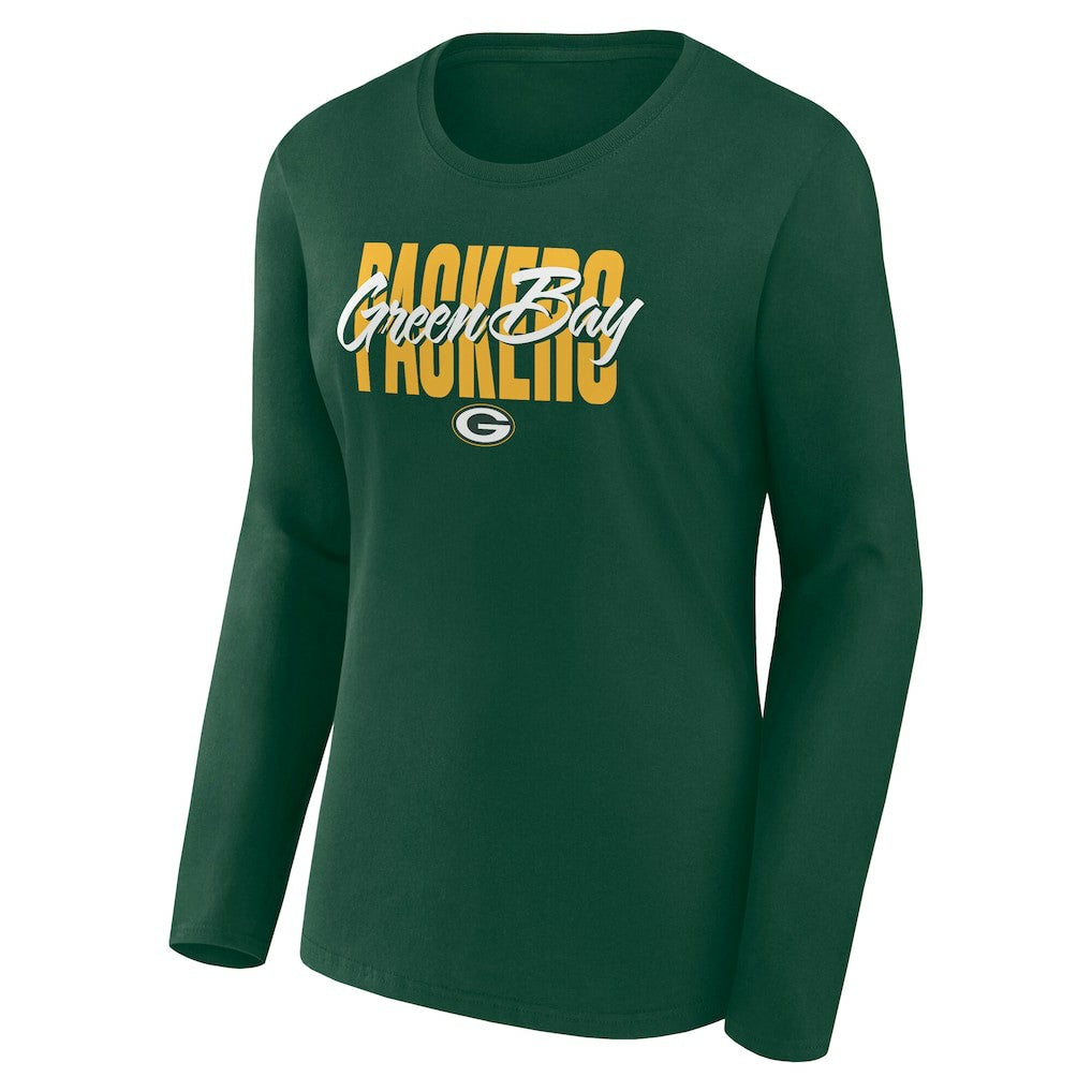 Green Bay Packers Women's Long Sleeve Scoop Neck T-Shirt - Green T-shirts