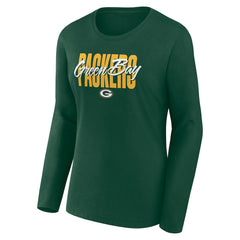 Green Bay Packers Women's Long Sleeve Scoop Neck T-Shirt - Green T-shirts