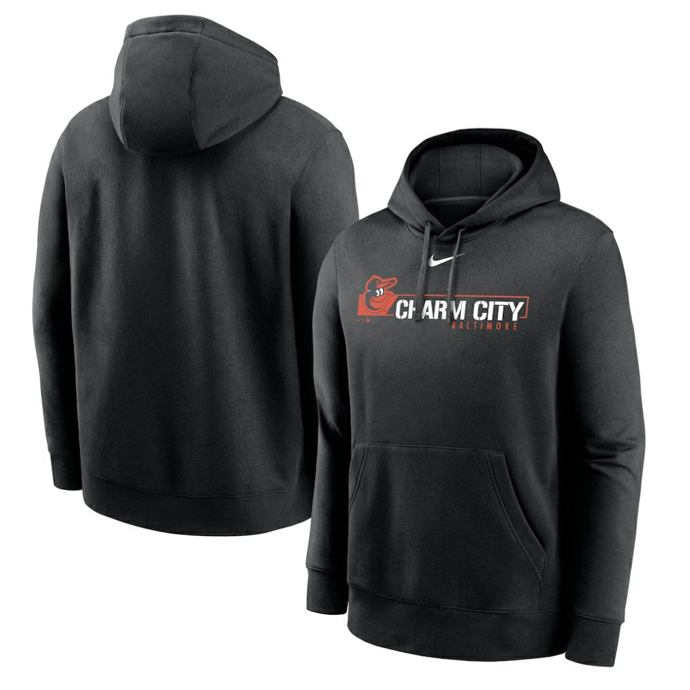 Baltimore Orioles Nike Local Club Pullover Hoodie - Black Hoodies