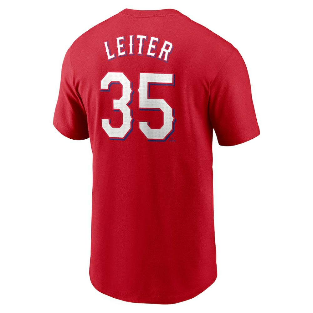 Jack Leiter Texas Rangers Nike Fuse Name & Number T-Shirt - Red T-shirts