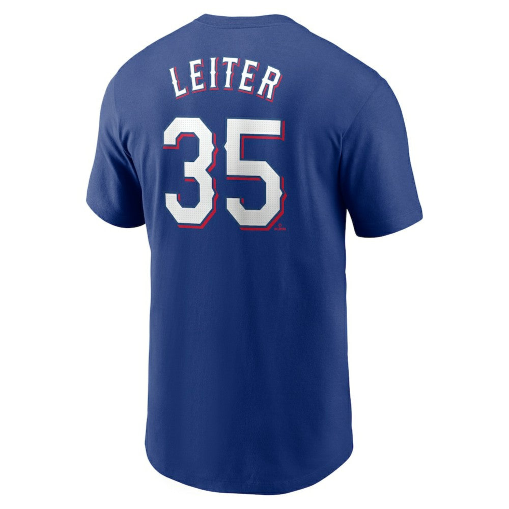 Jack Leiter Texas Rangers Nike Fuse Name & Number T-Shirt - Royal T-shirts