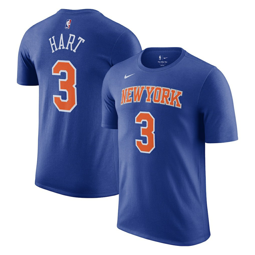 Josh Hart New York Knicks Icon Edition Name & Number T-Shirt Blue - Nike