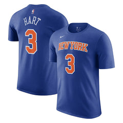 Josh Hart New York Knicks Icon Edition Name & Number T-Shirt Blue - Nike