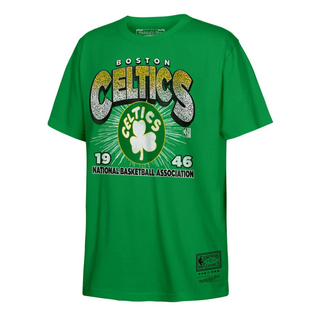 Boston Celtics Hardwood Classics Vintage Hoopster T-Shirt Kelly Green - Mitchell & Ness