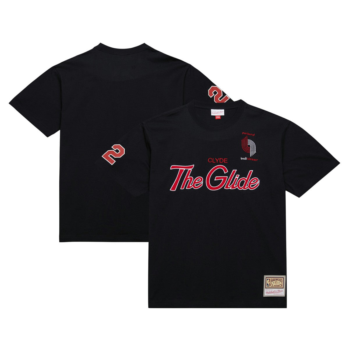 Clyde Drexler Portland Trail Blazers Premium Nickname T-Shirt Black - Mitchell & Ness