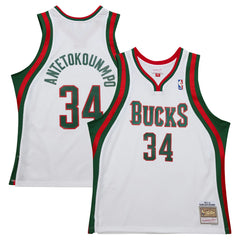 Giannis Antetokounmpo Milwaukee Bucks 2013/14 Hardwood Classics Swingman Jersey White - Mitchell & Ness