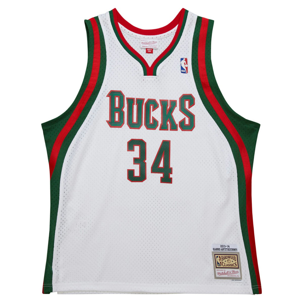 Giannis Antetokounmpo Milwaukee Bucks 2013/14 Hardwood Classics Swingman Jersey White - Mitchell & Ness