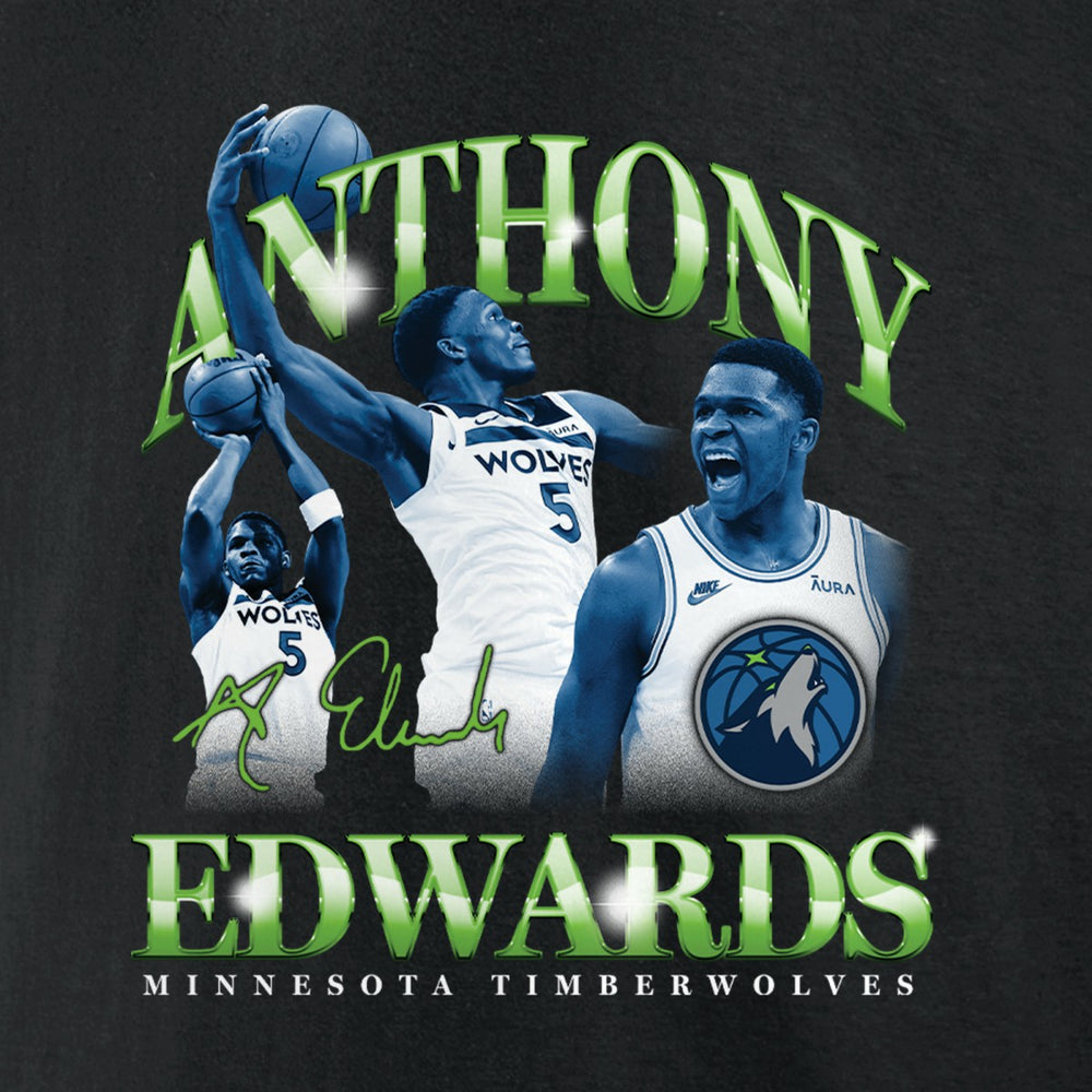Anthony Edwards Minnesota Timberwolves Retro '90s T-Shirt Black