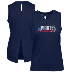 Pittsburgh Pirates Levelwear Women's Paisley Independence Aviation Tank Top - Navy Tanks