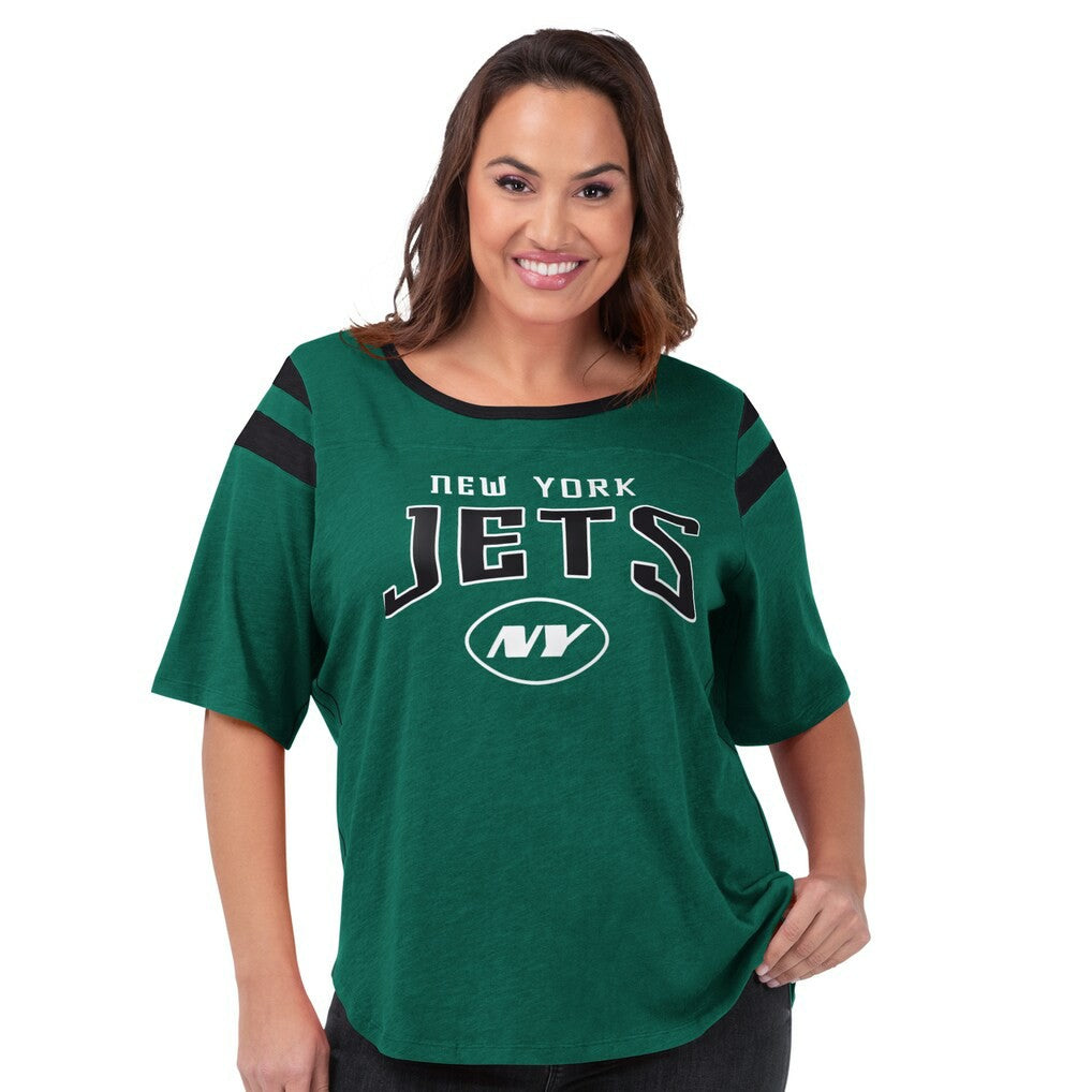 New York Jets G-III 4Her by Carl Banks Women's Plus Size Linebacker T-Shirt - Green T-shirts