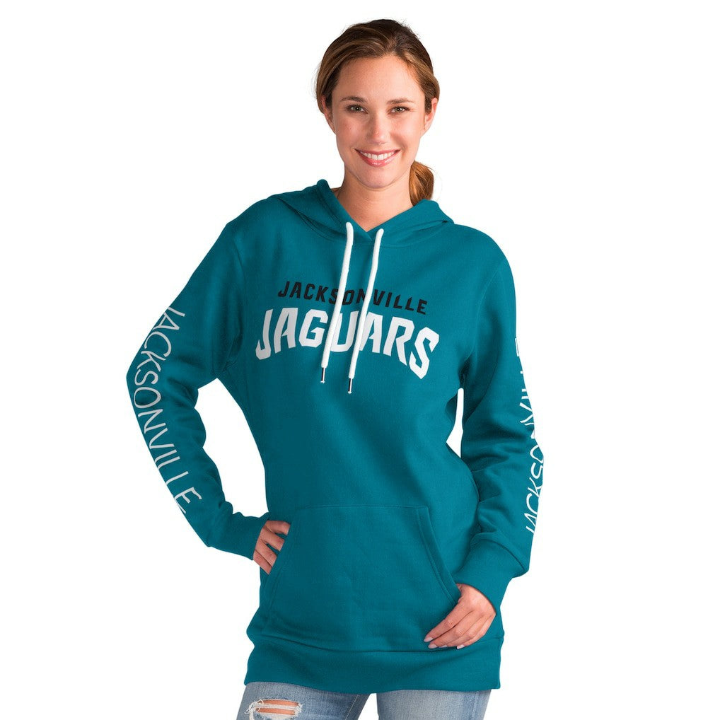 Jacksonville Jaguars G-III 4Her by Carl Banks Women's Extra Inning Pullover Hoodie - Teal Hoodies