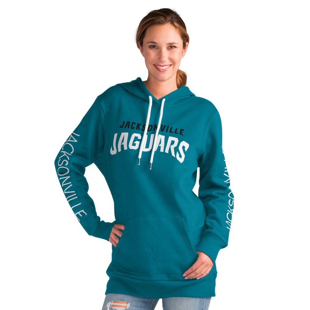 Jacksonville Jaguars G-III 4Her by Carl Banks Women's Extra Inning Pullover Hoodie - Teal Hoodies