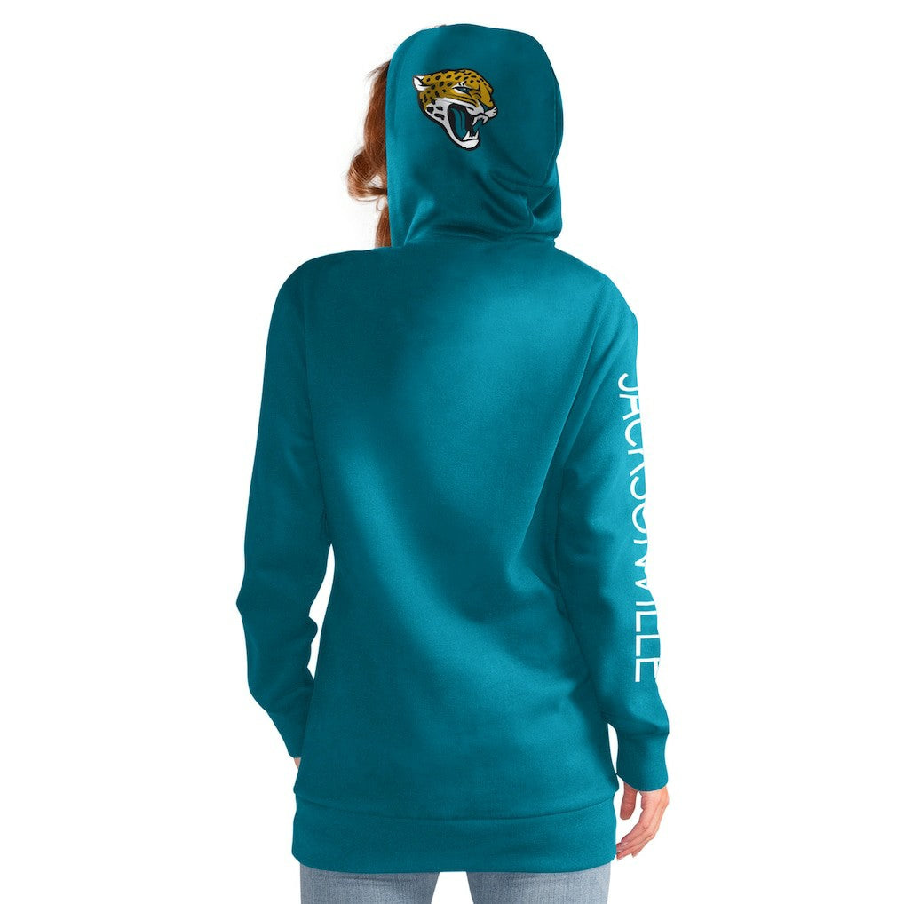 Jacksonville Jaguars G-III 4Her by Carl Banks Women's Extra Inning Pullover Hoodie - Teal Hoodies