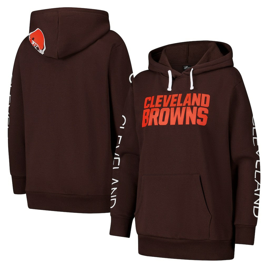 Cleveland Browns G-III 4Her by Carl Banks Women's Extra Inning Pullover Hoodie - Brown Hoodies