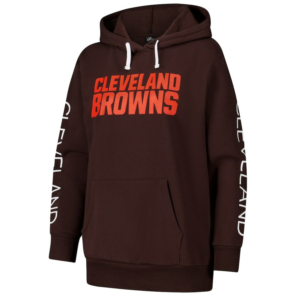 Cleveland Browns G-III 4Her by Carl Banks Women's Extra Inning Pullover Hoodie - Brown Hoodies