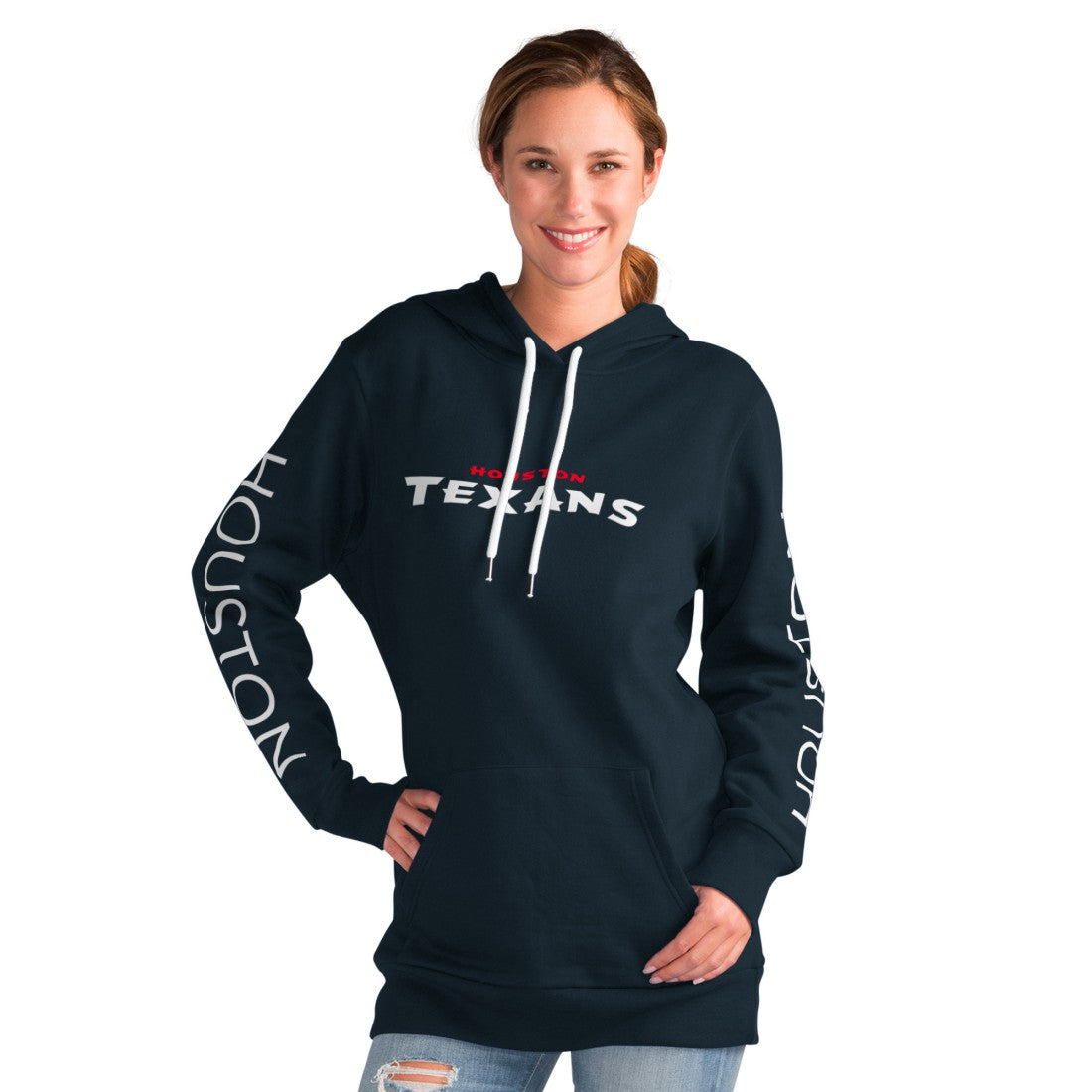 Houston Texans G-III 4Her by Carl Banks Women's Extra Inning Pullover Hoodie - Navy Hoodies